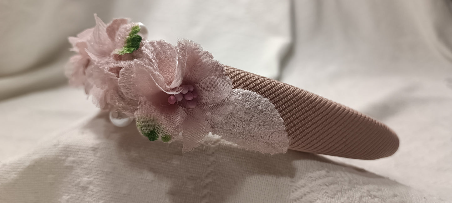 Diadema Flores Rosa