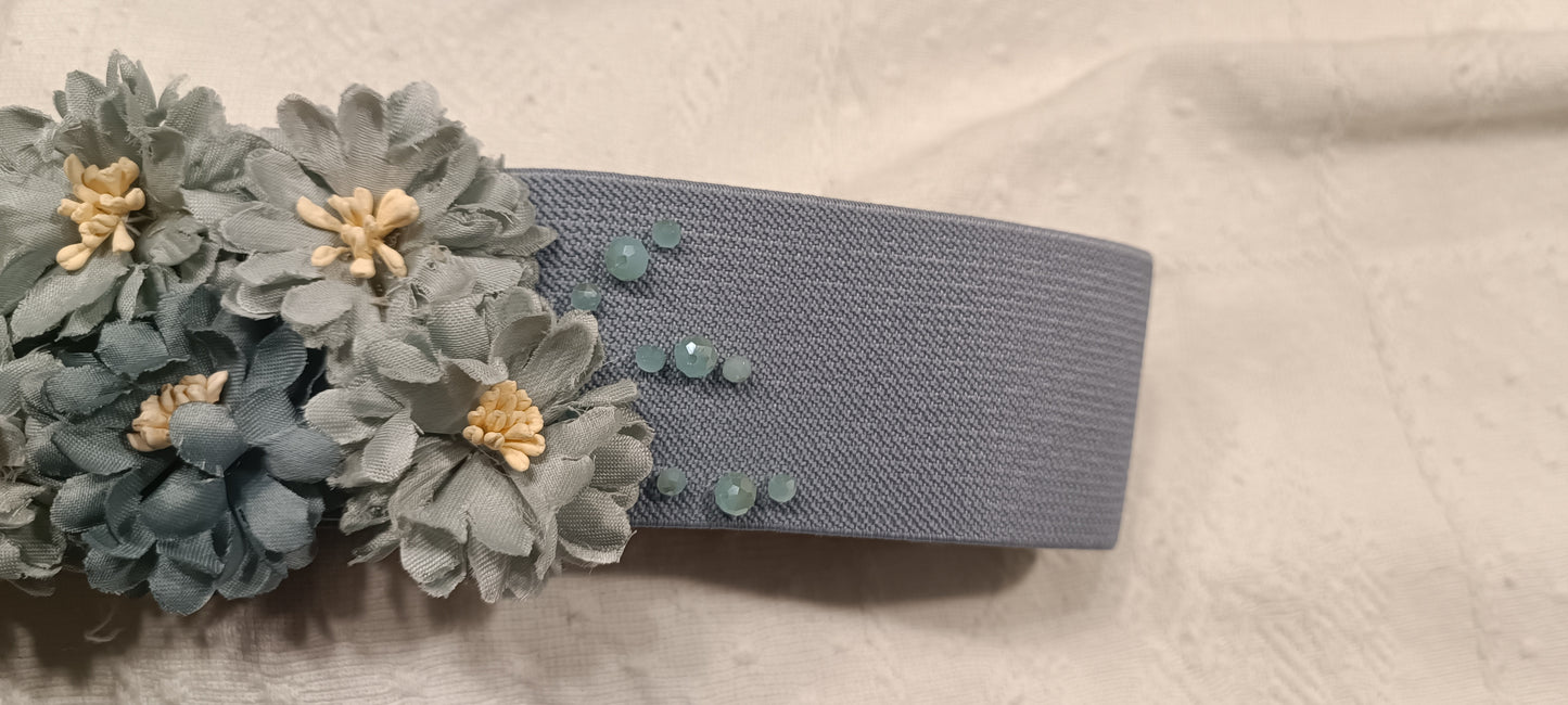 Cinturón Flores Azul.