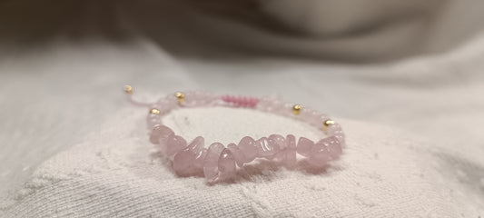 Pulsera Nudo Cuarzo Rosa